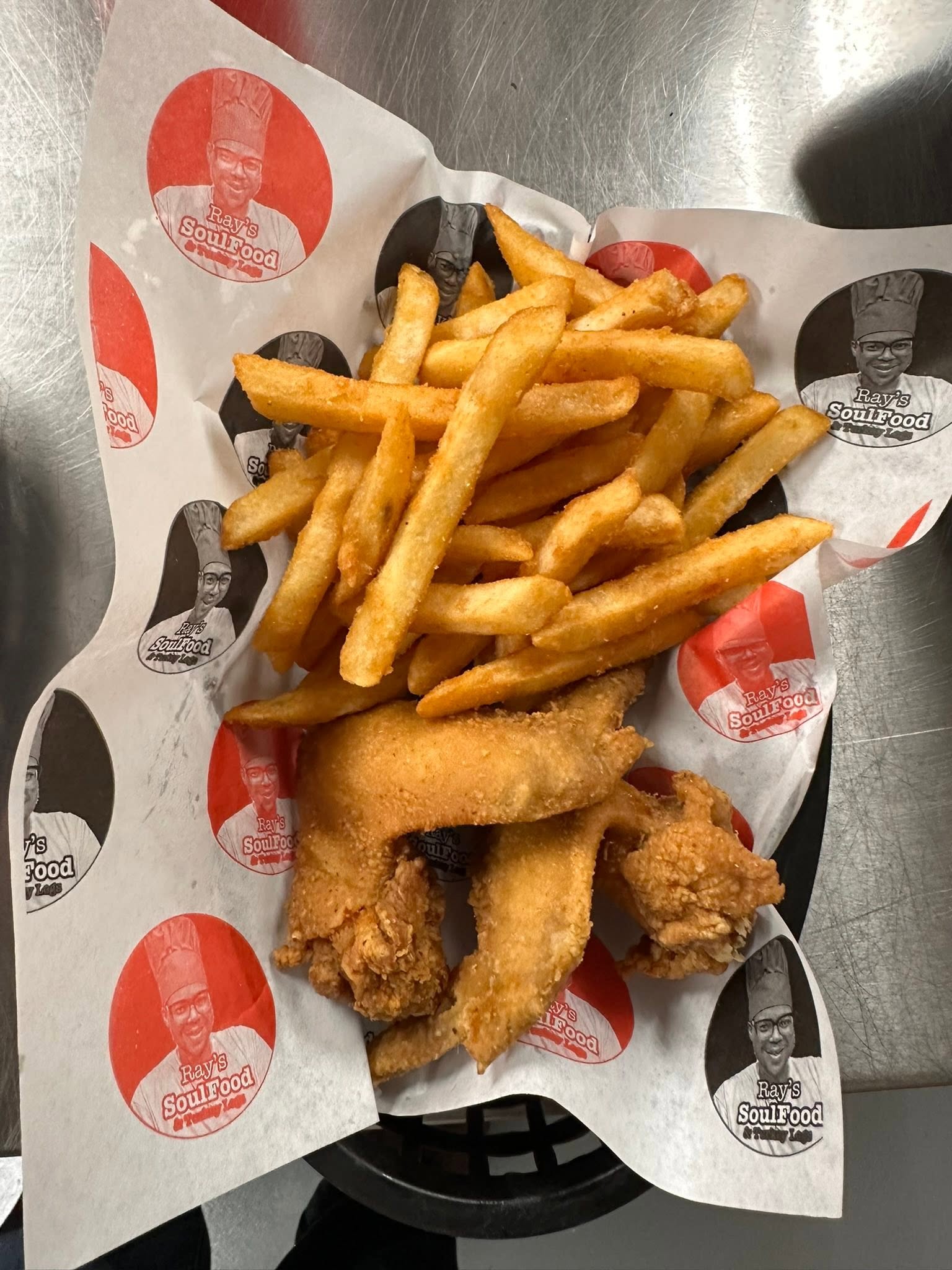 Fried chicken tenders with french fries